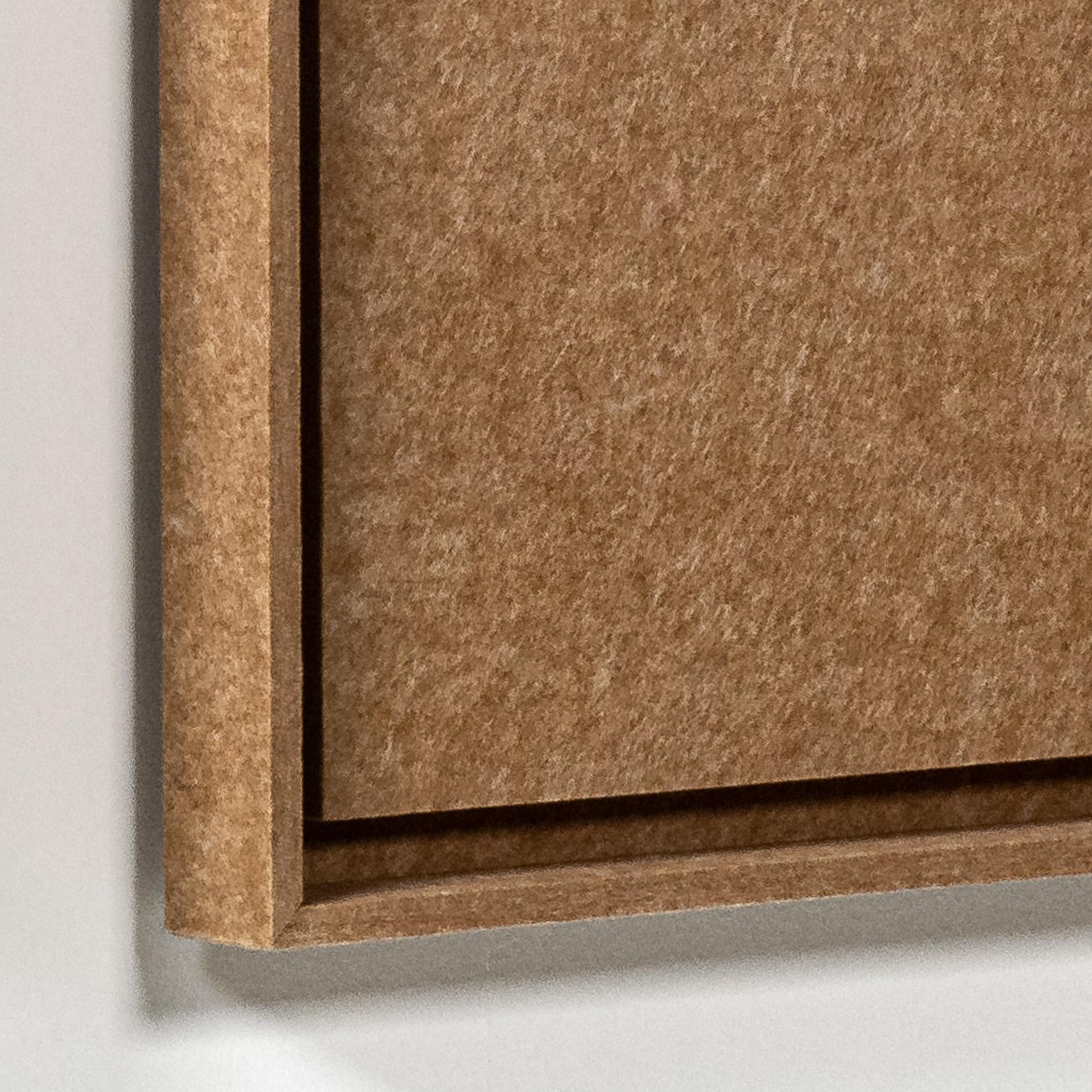 Vue détaillée de Deux panneaux FeltArt Verdure Soft Dune dans un intérieur contemporain