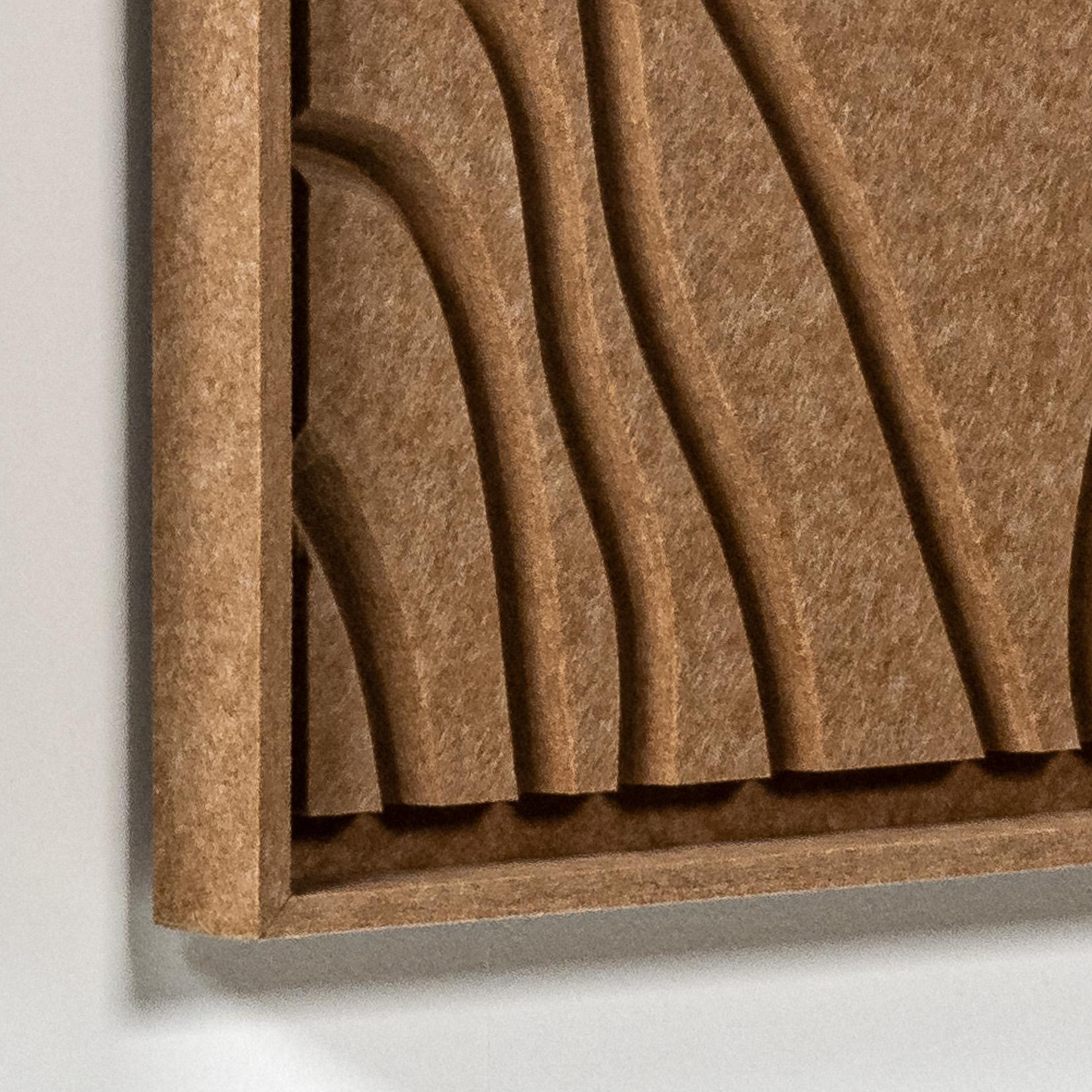 Vue détaillée de Deux panneaux FeltArt Naturale Soft Dune dans un intérieur contemporain