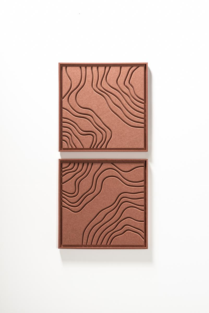 Deux panneaux FeltArt Naturale Terra Bloom dans un intérieur contemporain