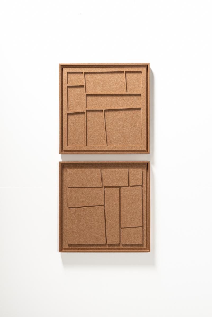Tableau acoustique Modura Soft Dune - panneau mural 3D en feutre PET, lot de 2