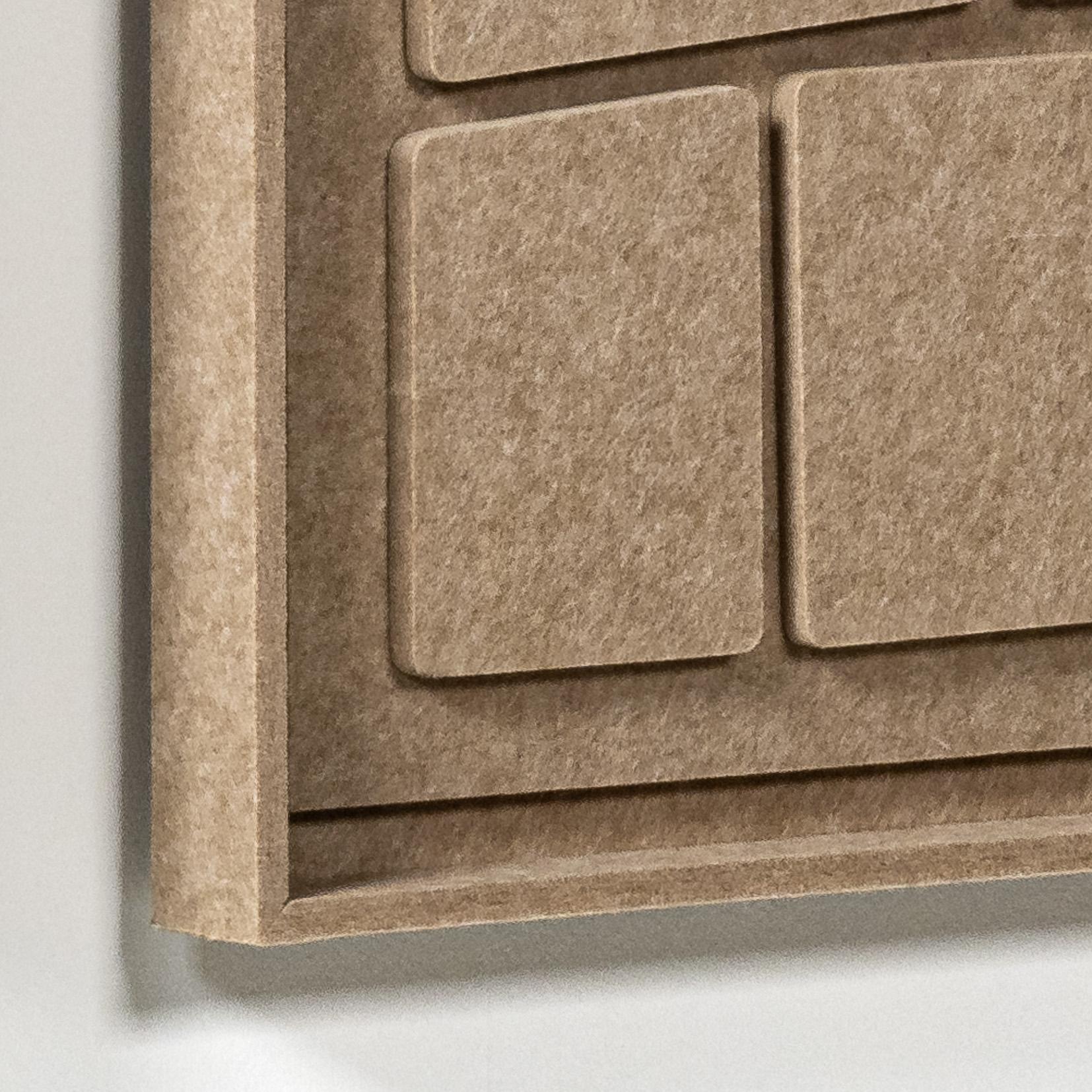 Vue détaillée de Tableau acoustique Modura Pale Sand - panneau mural 3D en feutre PET, lot de 2