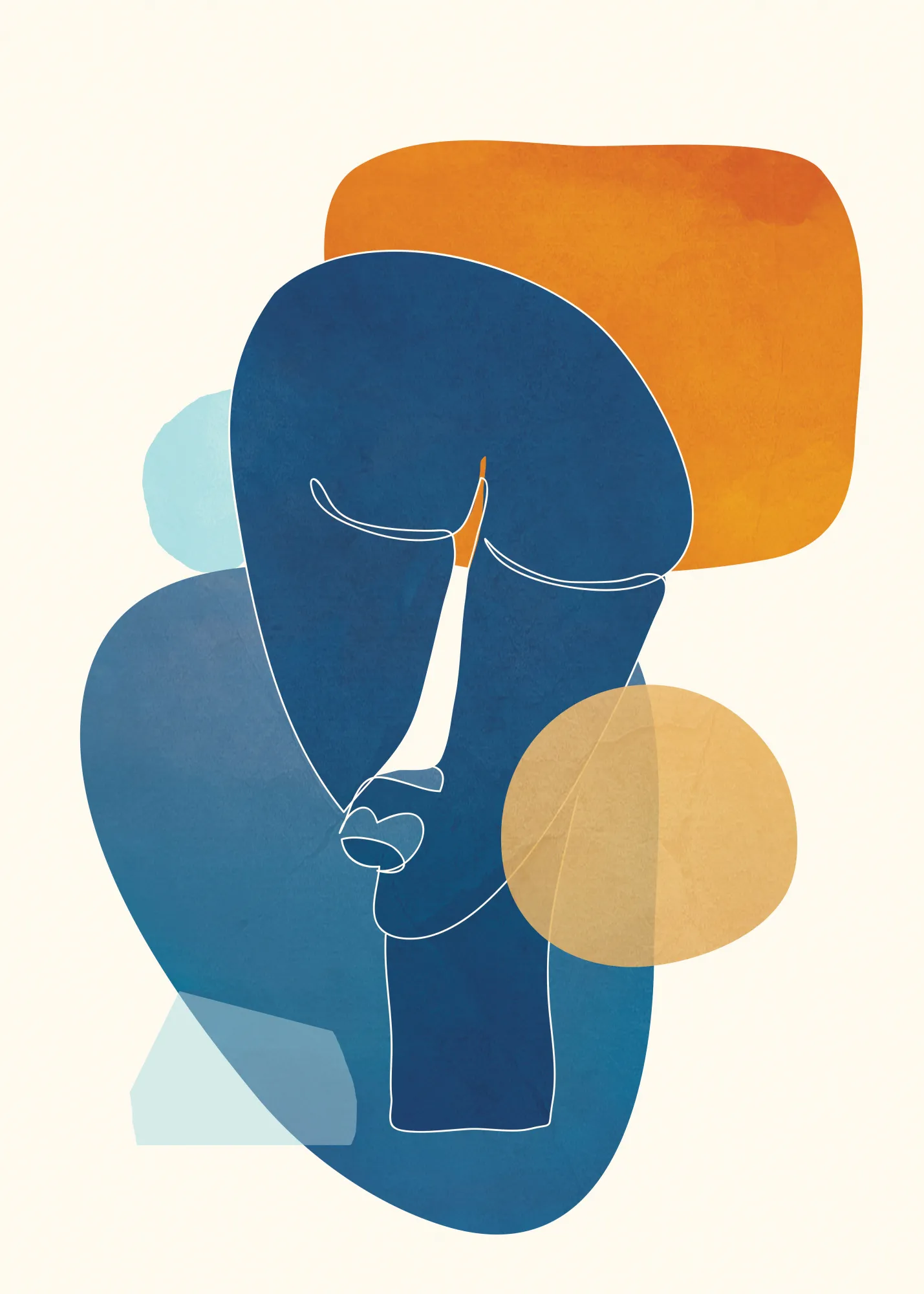 Masque abstrait en illustration verticale contemporaine