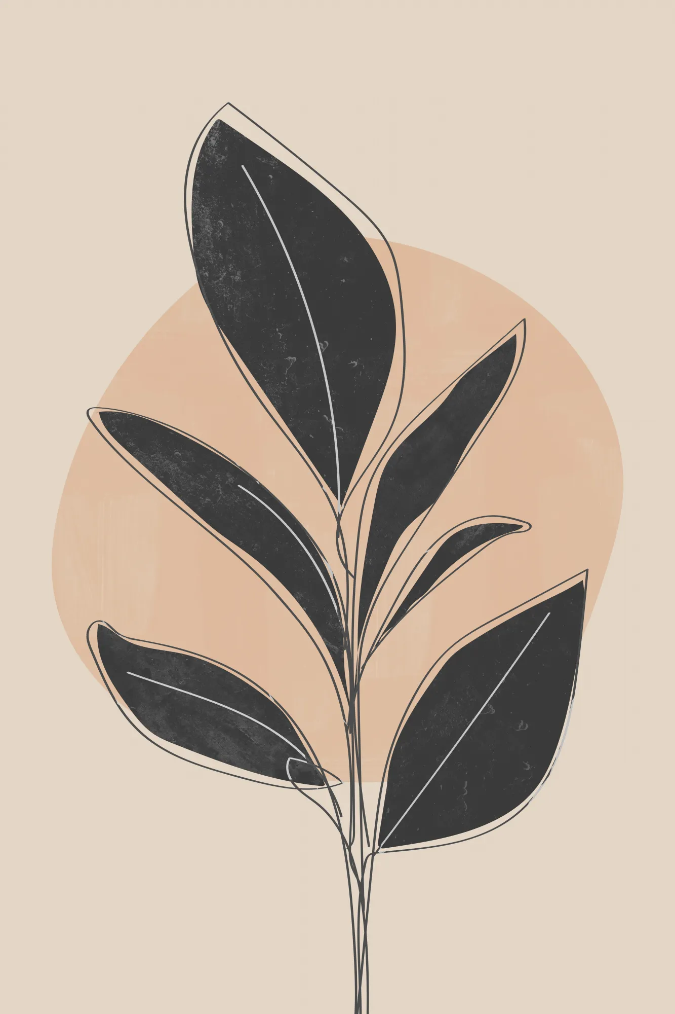 Black Abstract Plant