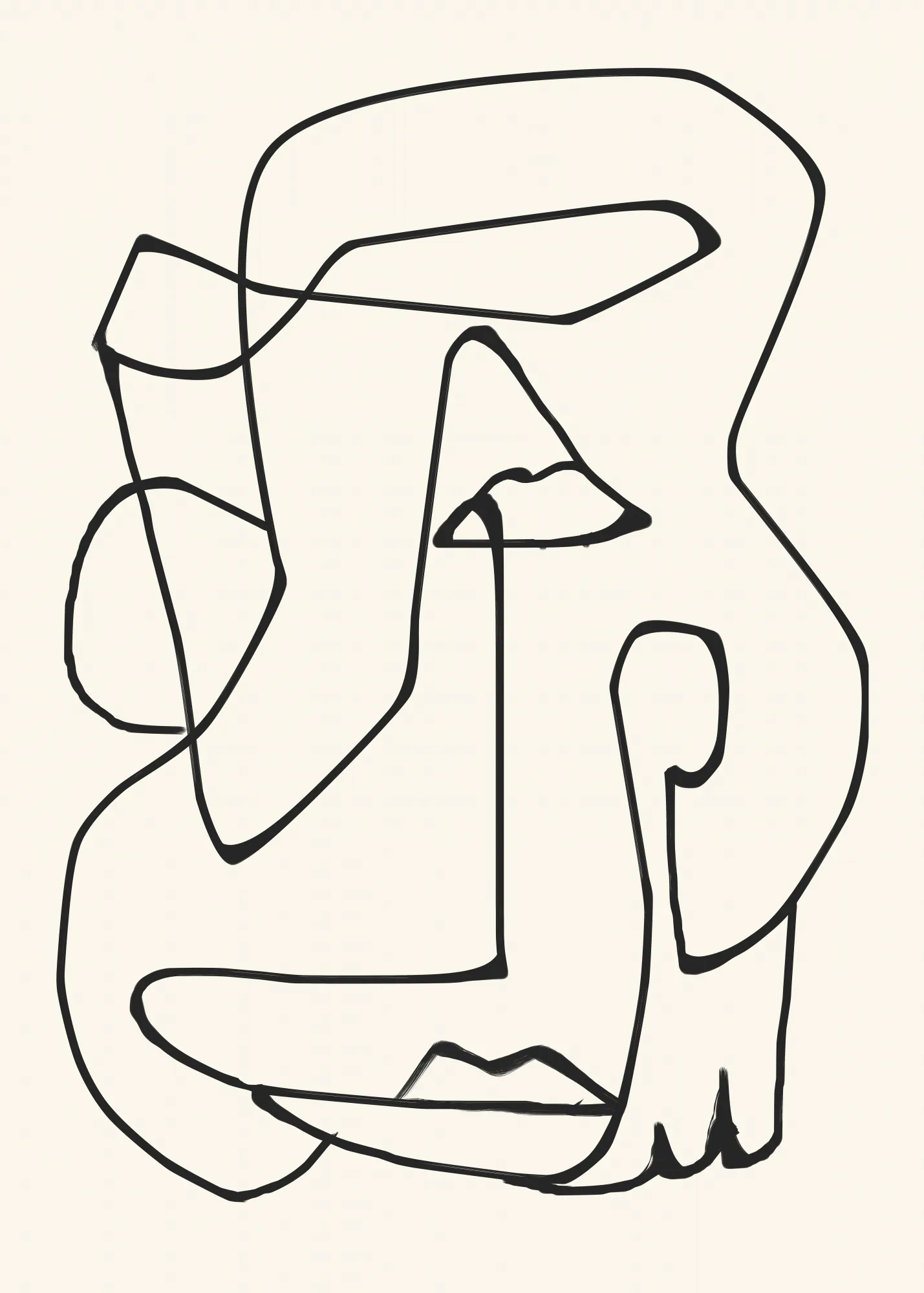 Illustration abstraite en lignes noires et blanches