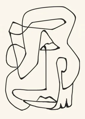 Illustration abstraite en lignes noires et blanches