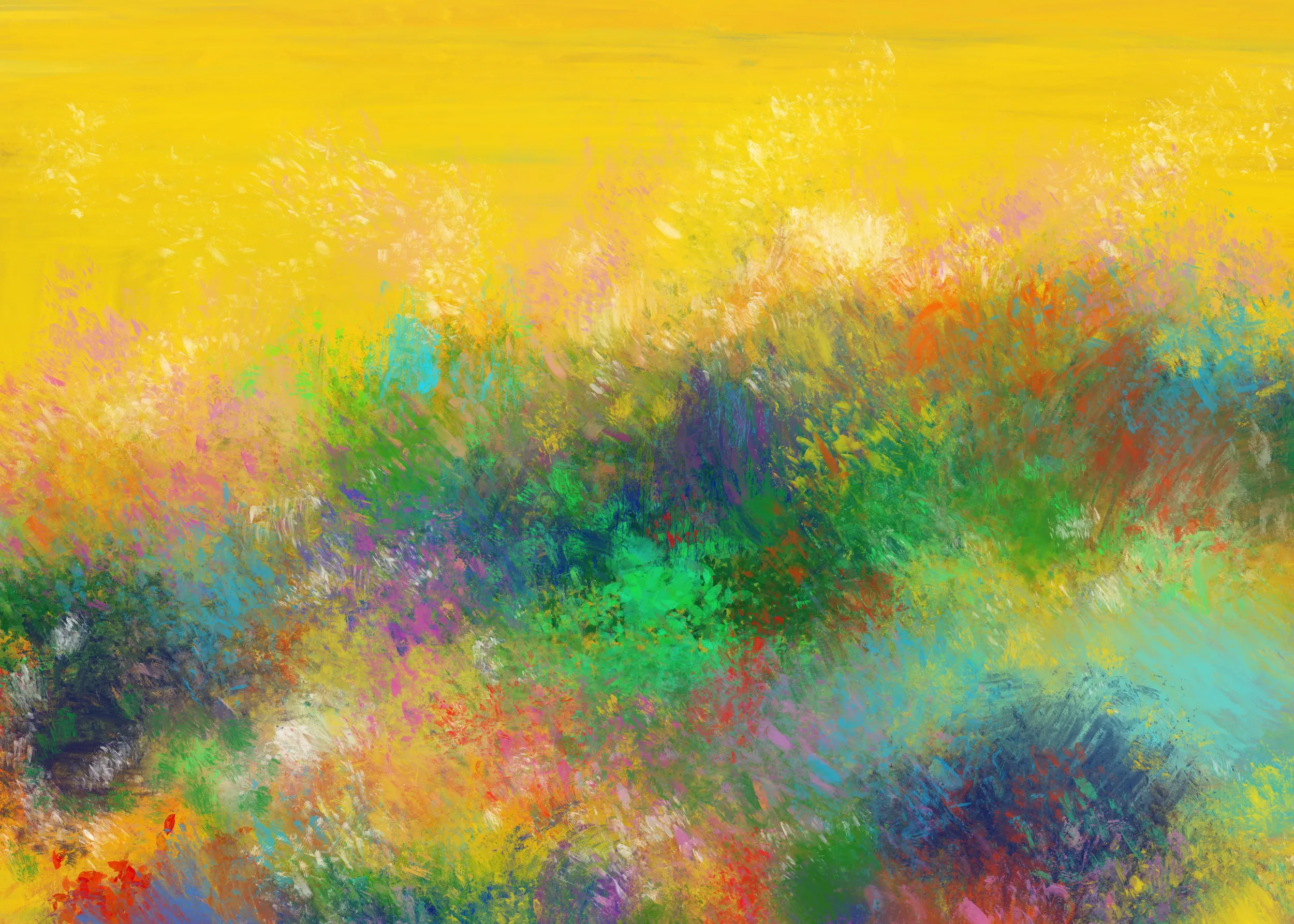 Le jardin de van gogh revisité en abstraction