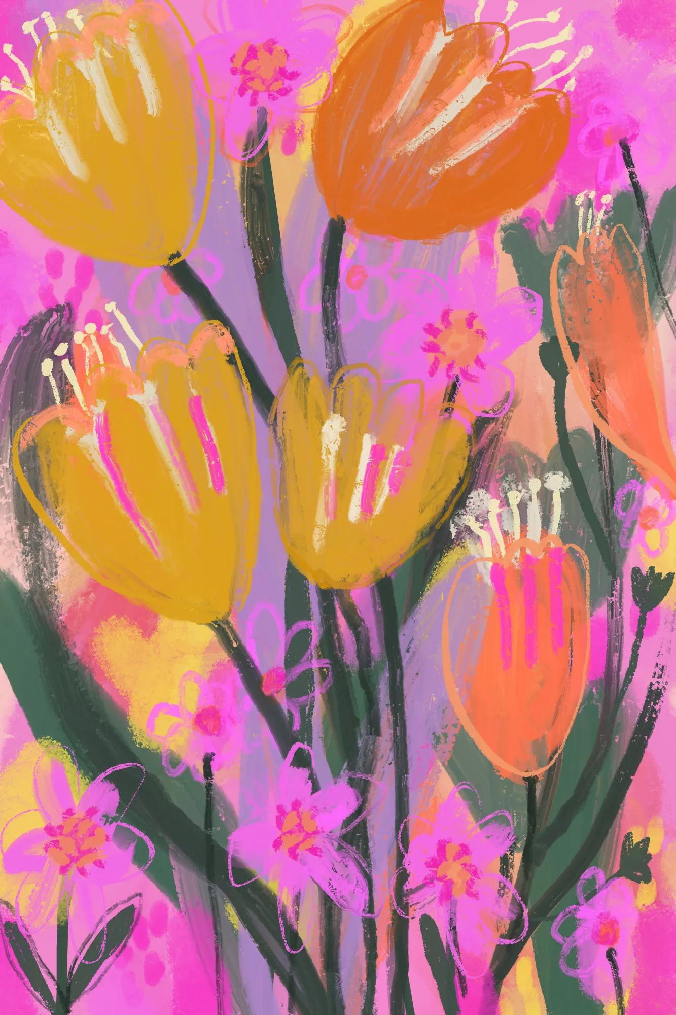 Vibrant Petal Dance