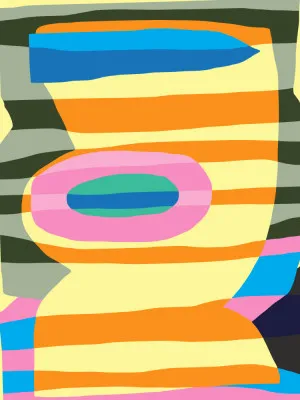 Colorful Geometric Shapes And Layered Patterns