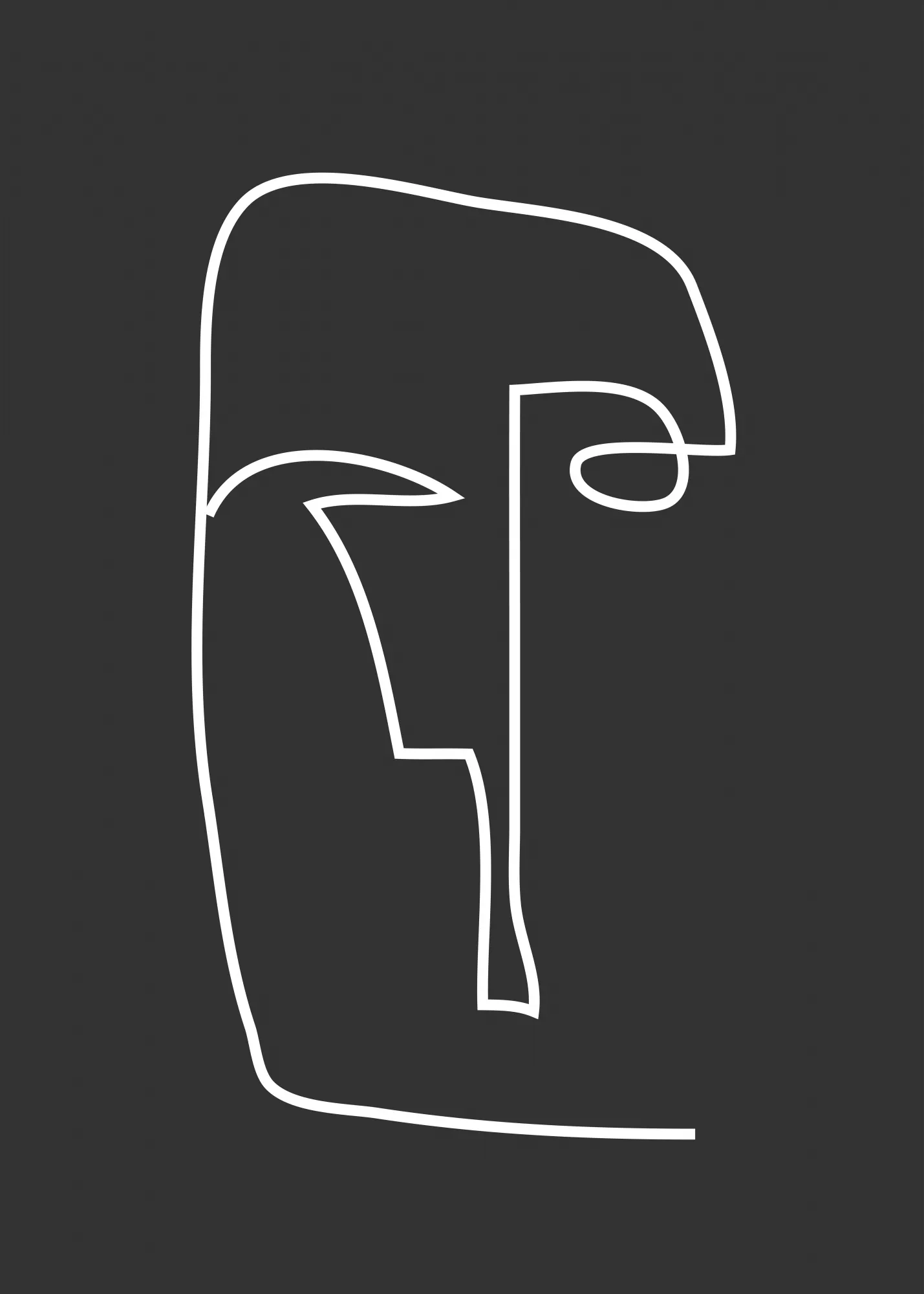 Portrait abstrait en lignes minimalistes