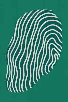 Line art confined in space-green