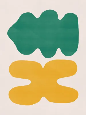 Organic Shapes In Green and Yellow