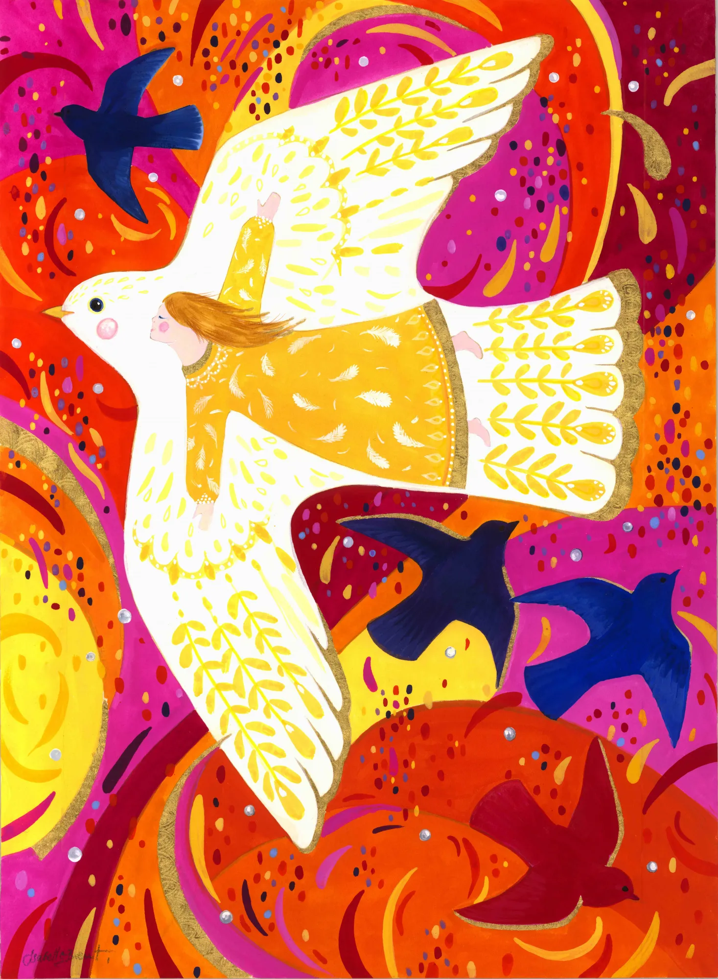 Angel Child and Birds