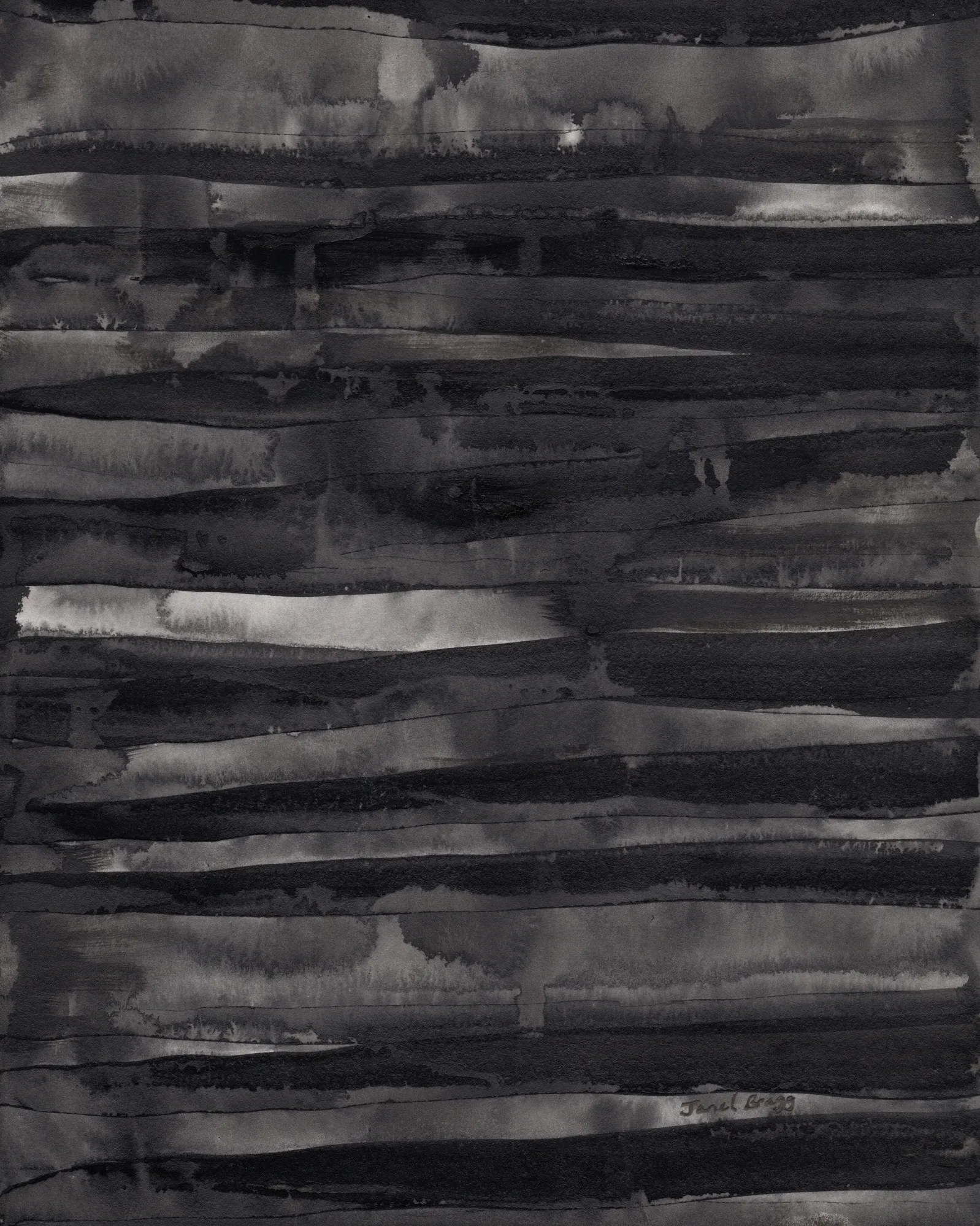 Abstraction encre et rayures sombres