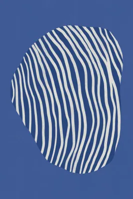 Line art confined in space-blue