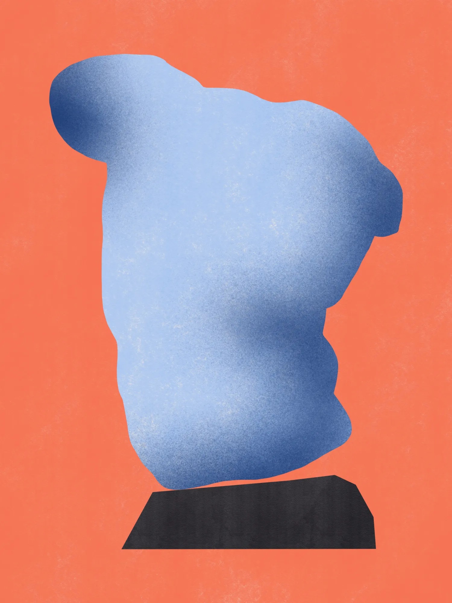 Stone Sculpture In Soft Blue