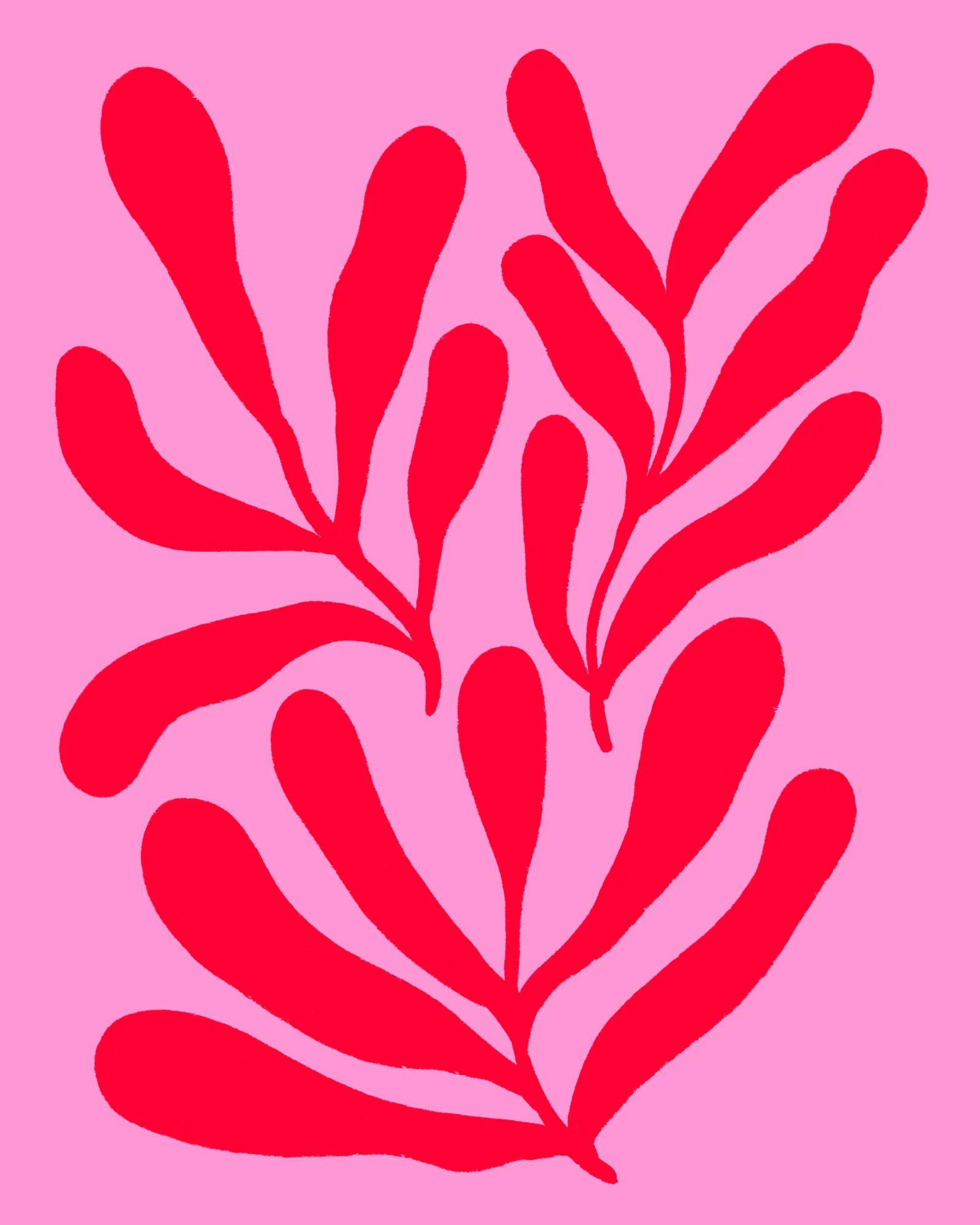Branches rouges audacieuses en portrait vertical
