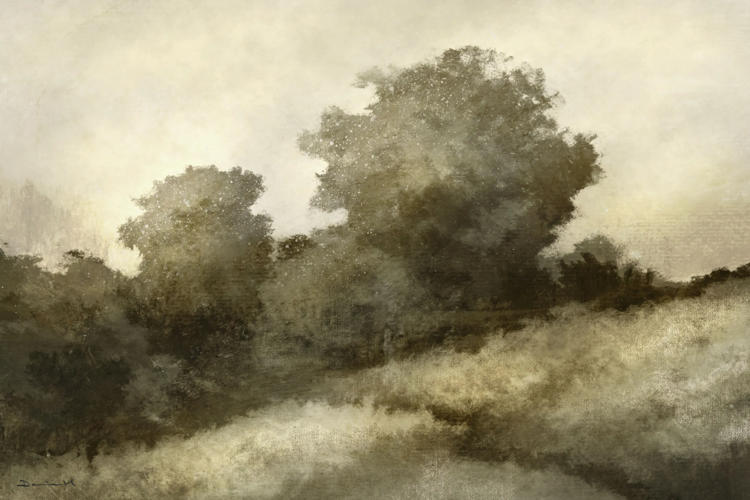 Devon hill, paysage abstrait en plein air