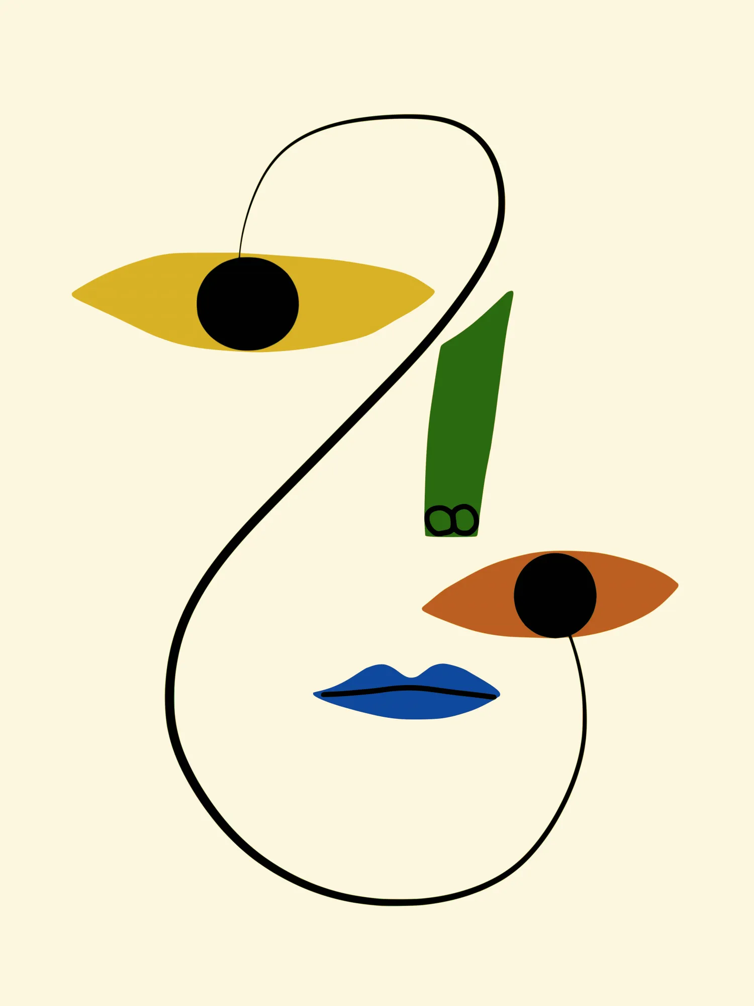 Line face art par little dean en portrait vertical