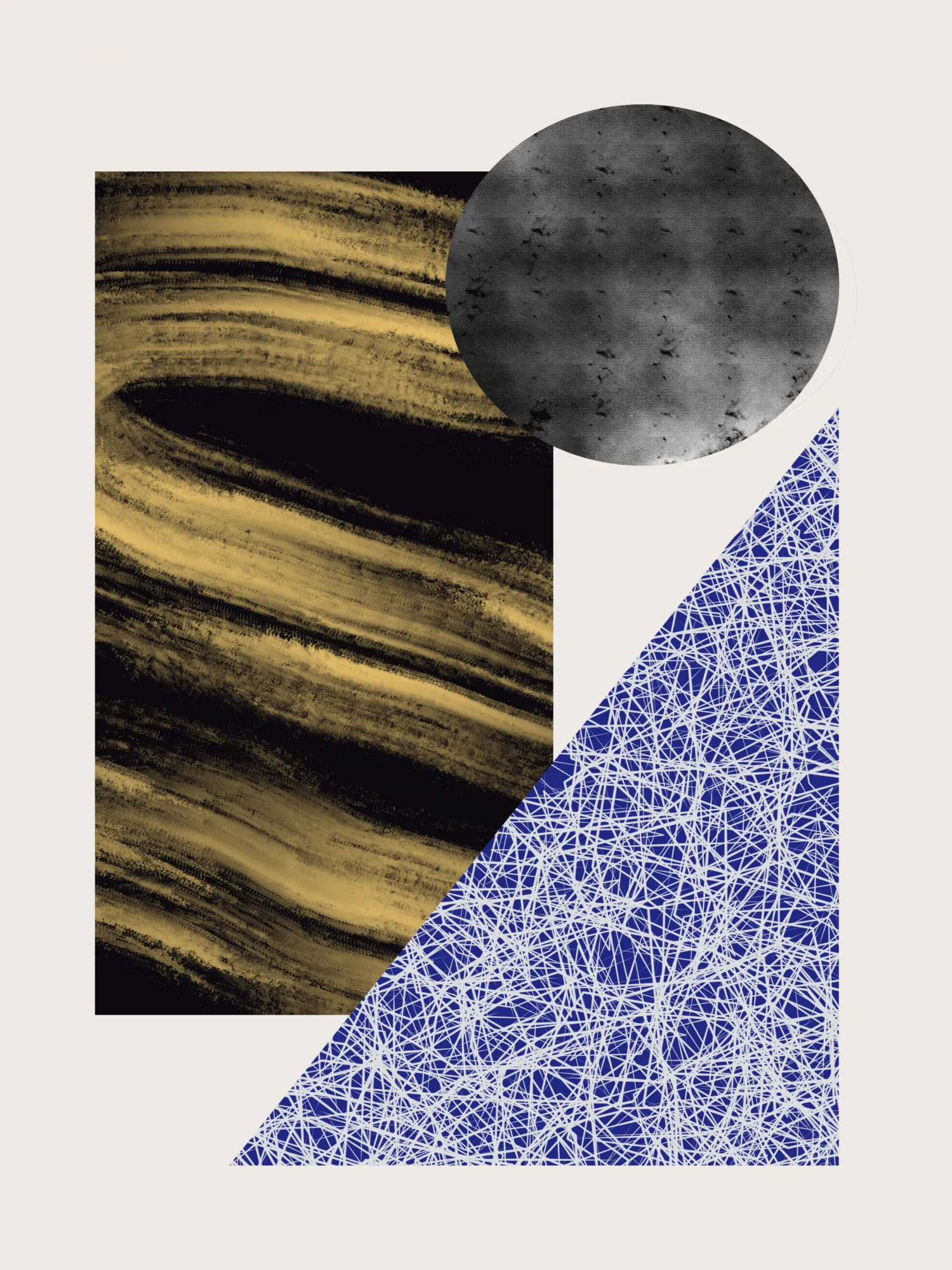 Geometric Shapes With A Black And Gold Textured