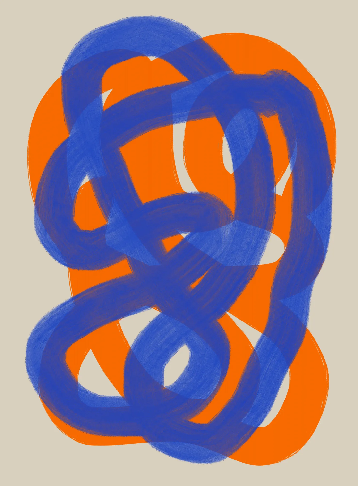 Entrelacs vibrants en composition verticale