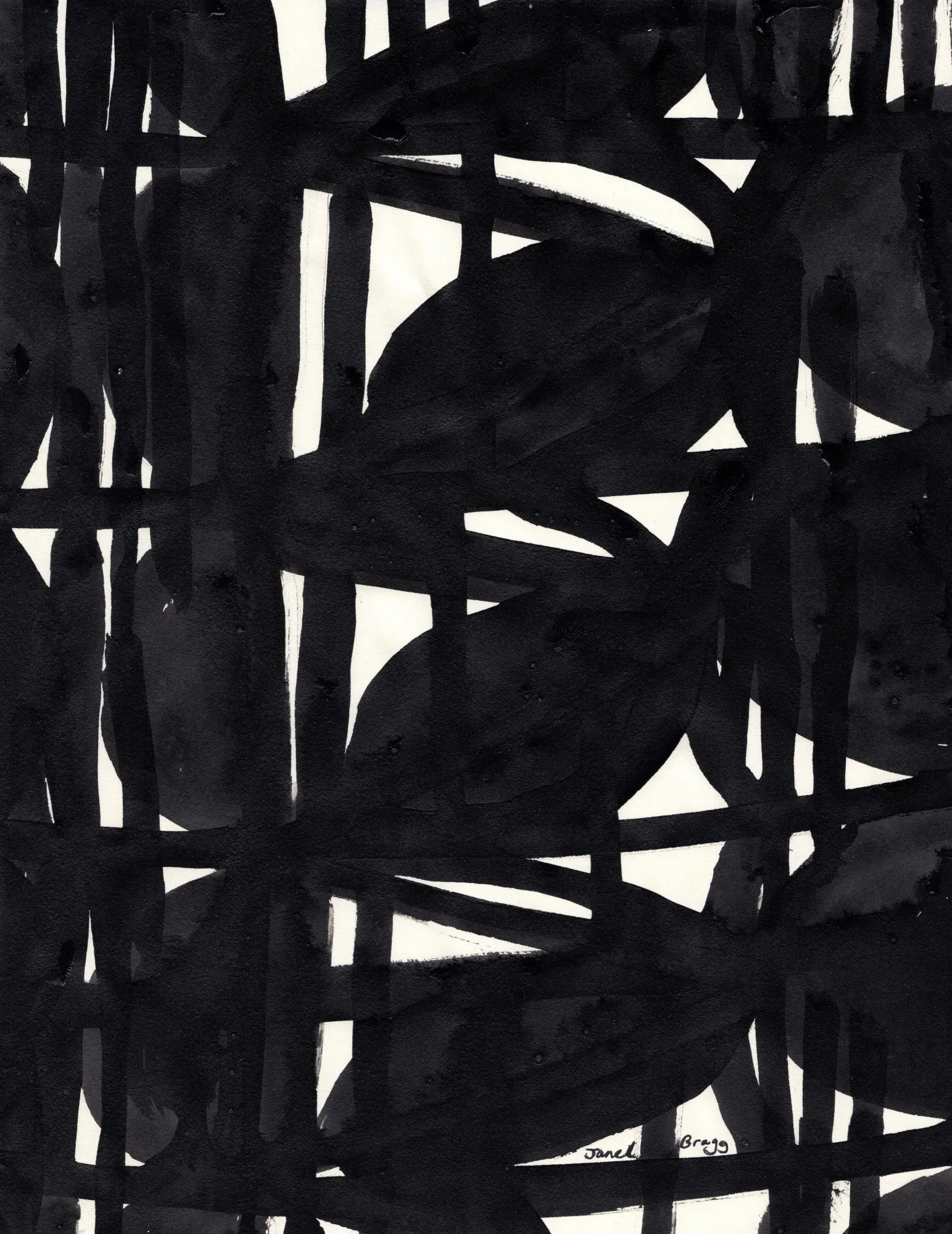 Formes et lignes en encre iii par janel bragg