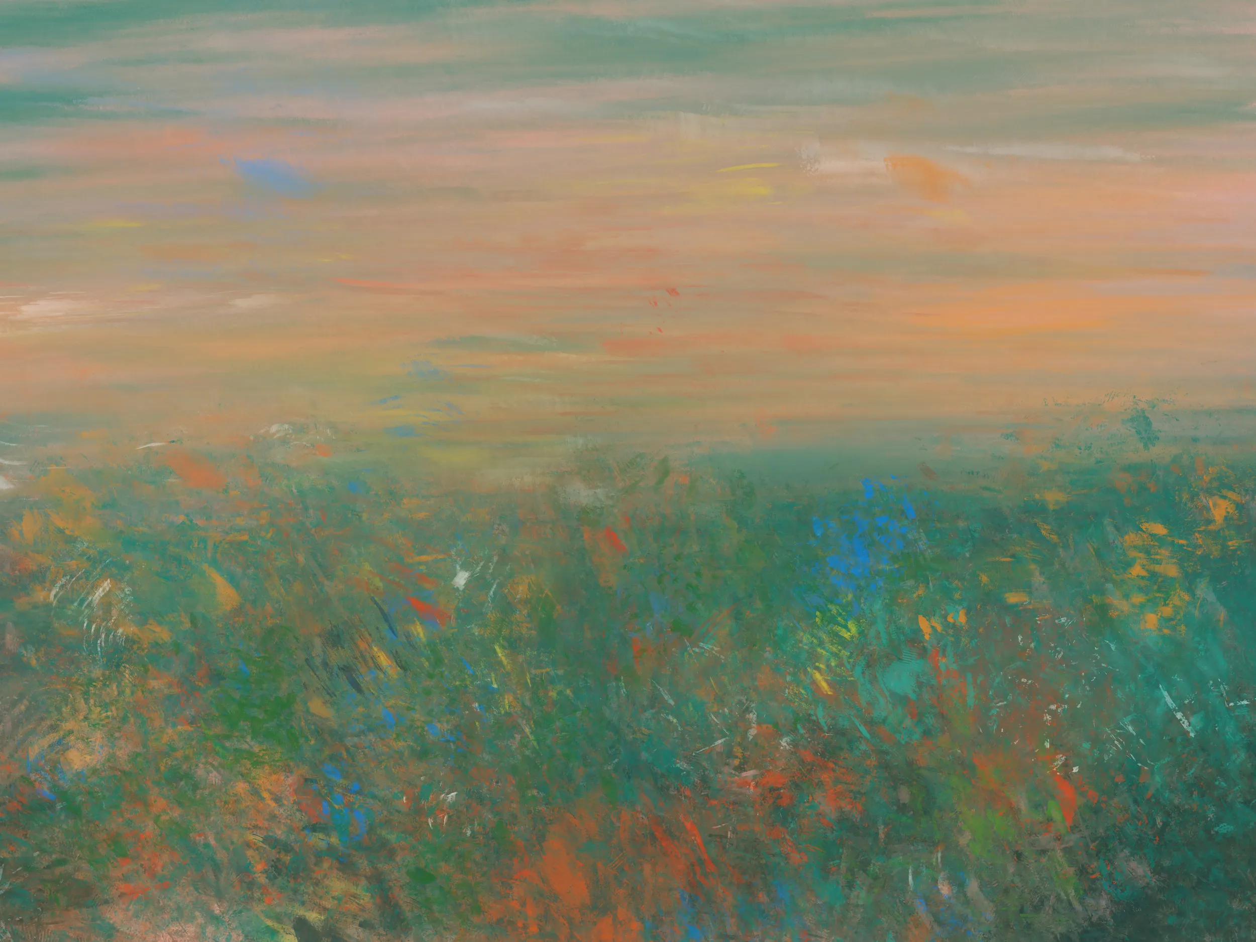 Coucher de soleil abstrait en paysage horizontal