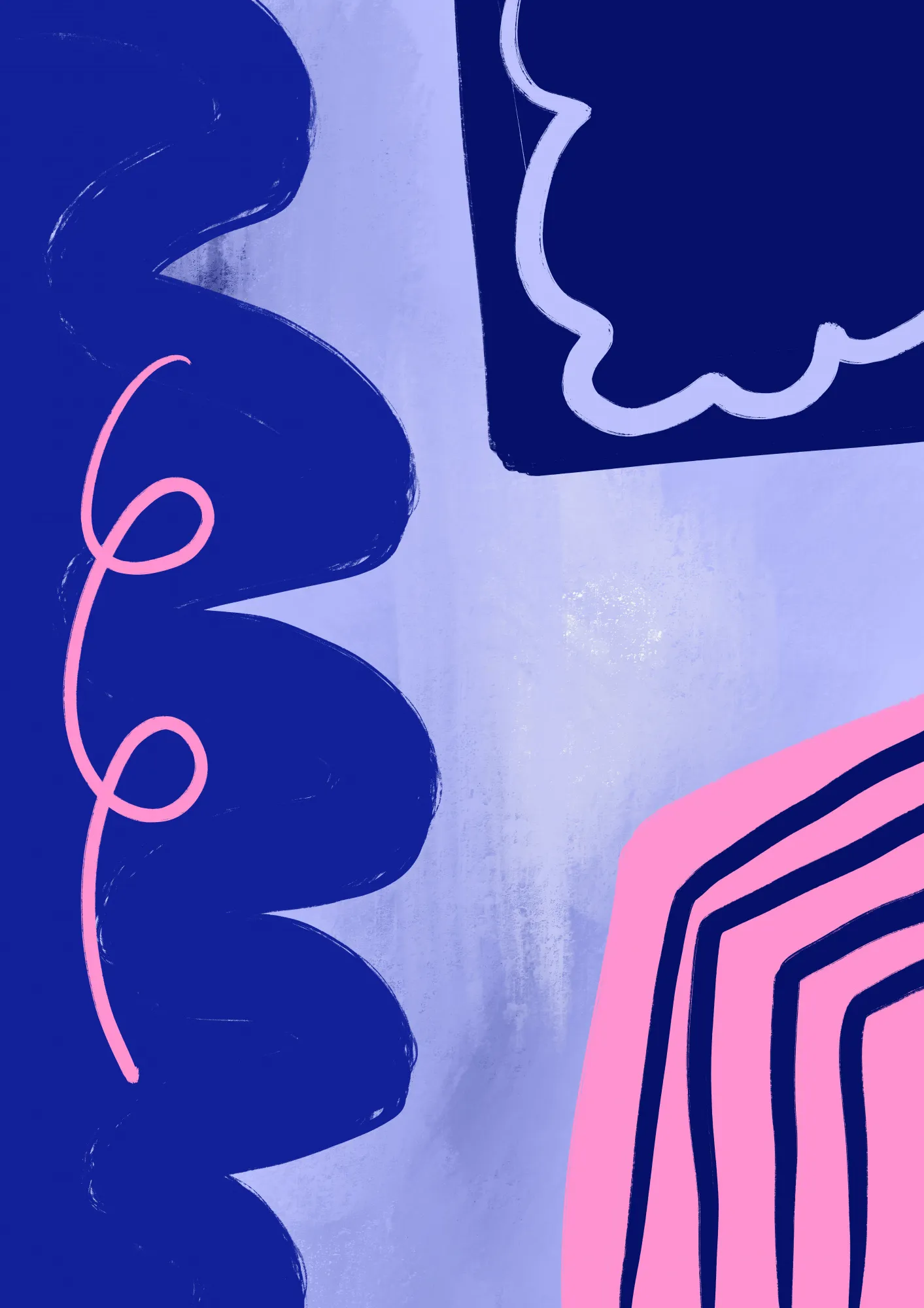 Vibrations géométriques en bleu et rose