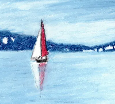 Voilier dans la baie de port townsend