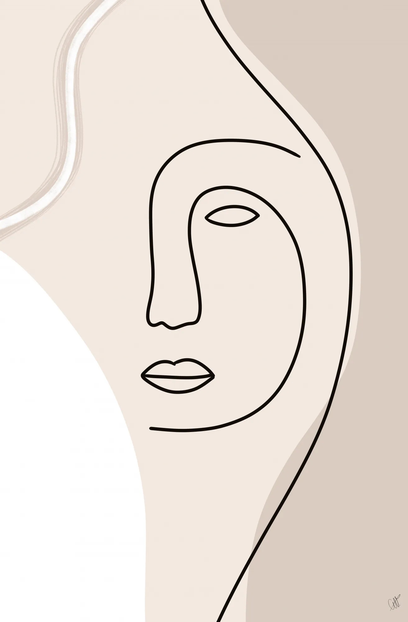 Portrait en lignes minimalistes d'anne-marie volfova