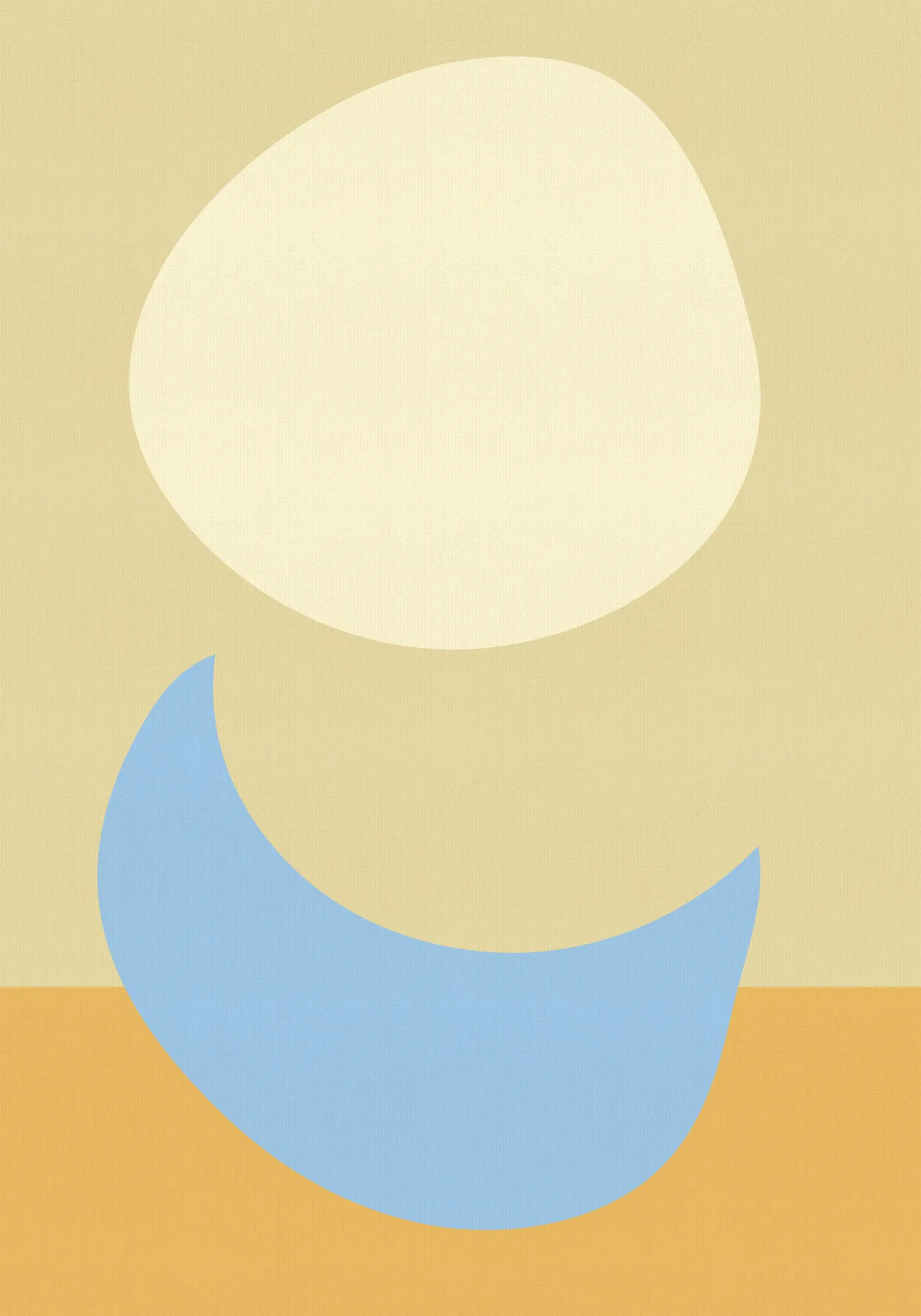 Stacked Ovals in Soft Yellow and Light Blue