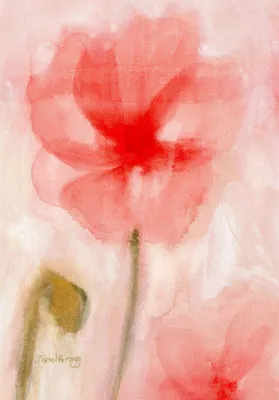 Impression florale en corail i par janel bragg