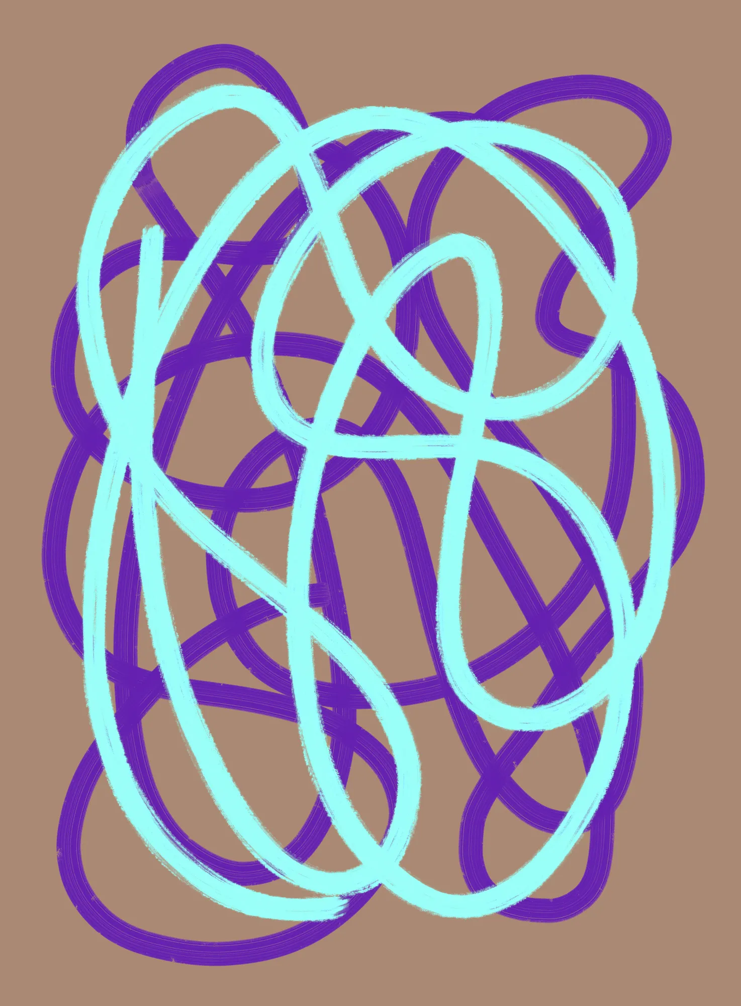 Swirl 2y, illustration abstraite verticale aux couleurs vives