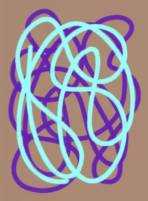 Swirl 2y, illustration abstraite verticale aux couleurs vives