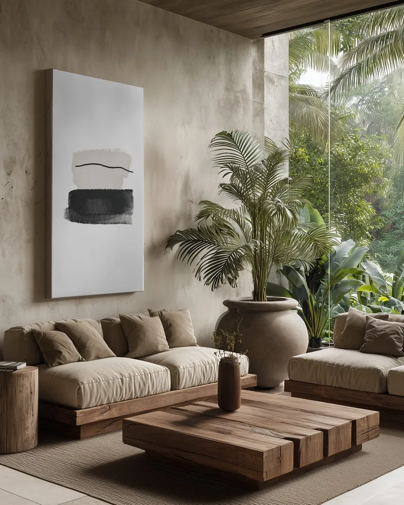 Black And Beige Brushstrokes en situation