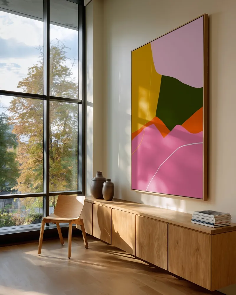 Vibrant waves, illustration abstraite horizontale en situation